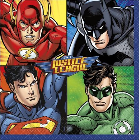 UNIQUE - 16 Justice League servetten - Decoratie > Papieren servetten